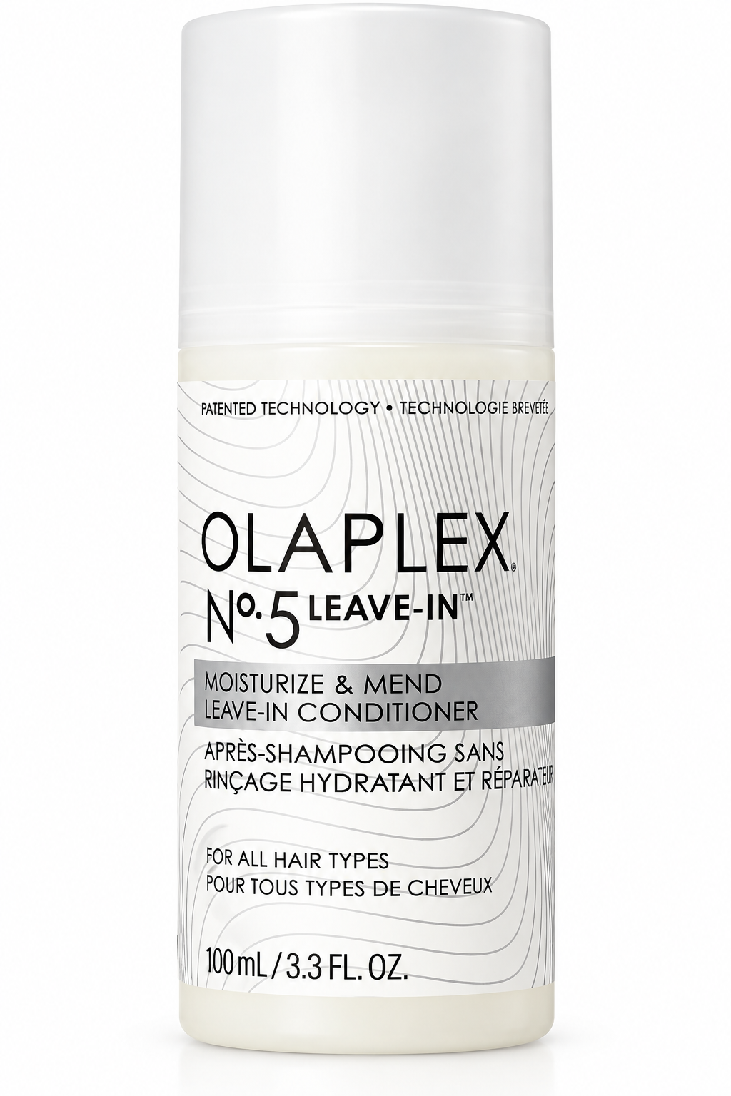 OLAPLEX No.5 Leave-In Moisturize & Mend Leave-In Conditioner 100ml, a lightweight leave-in hair treatment for all hair types designed to moisturize, strengthen and help repair damaged hair.
