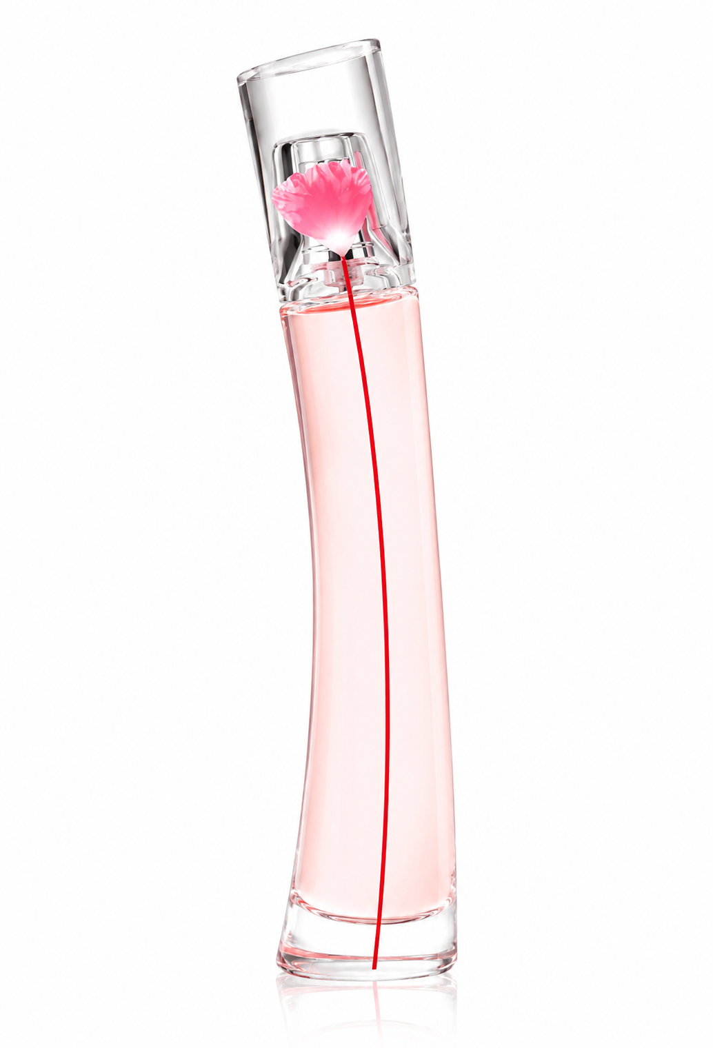 Product image: Kenzo Flower Poppy Bouquet 30ml Eau de Toilette perfume bottle with pink fragrance, red stem and pink poppy detail on a white background.
